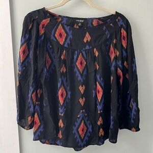Lucky Brand boho southwest blouse size Small